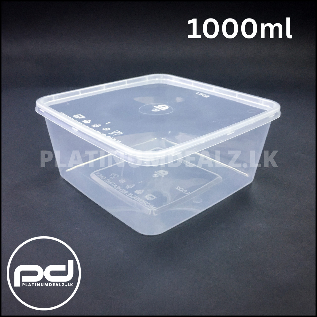 Microwave Safe Food Container 1000ml Square