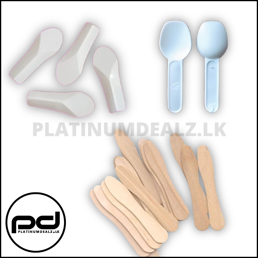 Yogurt Spoons Paper, Wooden, Plastic