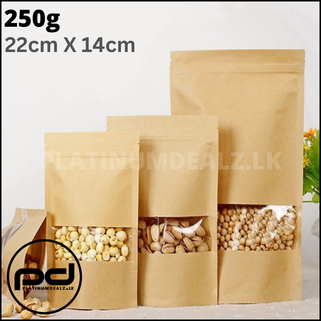 250g Kraft Ziplock Bags